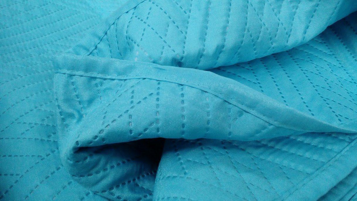 DaDa Bedding Collection DaDa Bedding Gentle Wave Turquoise Teal Blue Lagoon Lightweight Quilted Bedspread Set (LH3000) by DaDa Bedding Collection - Queen - Bonton