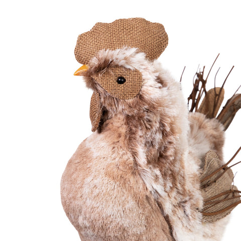 Spring Chicken Figure - 15.75" - Brown and Orange