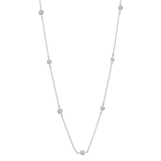 Bezel 16" Necklace Finished in Pure Platinum -2mm