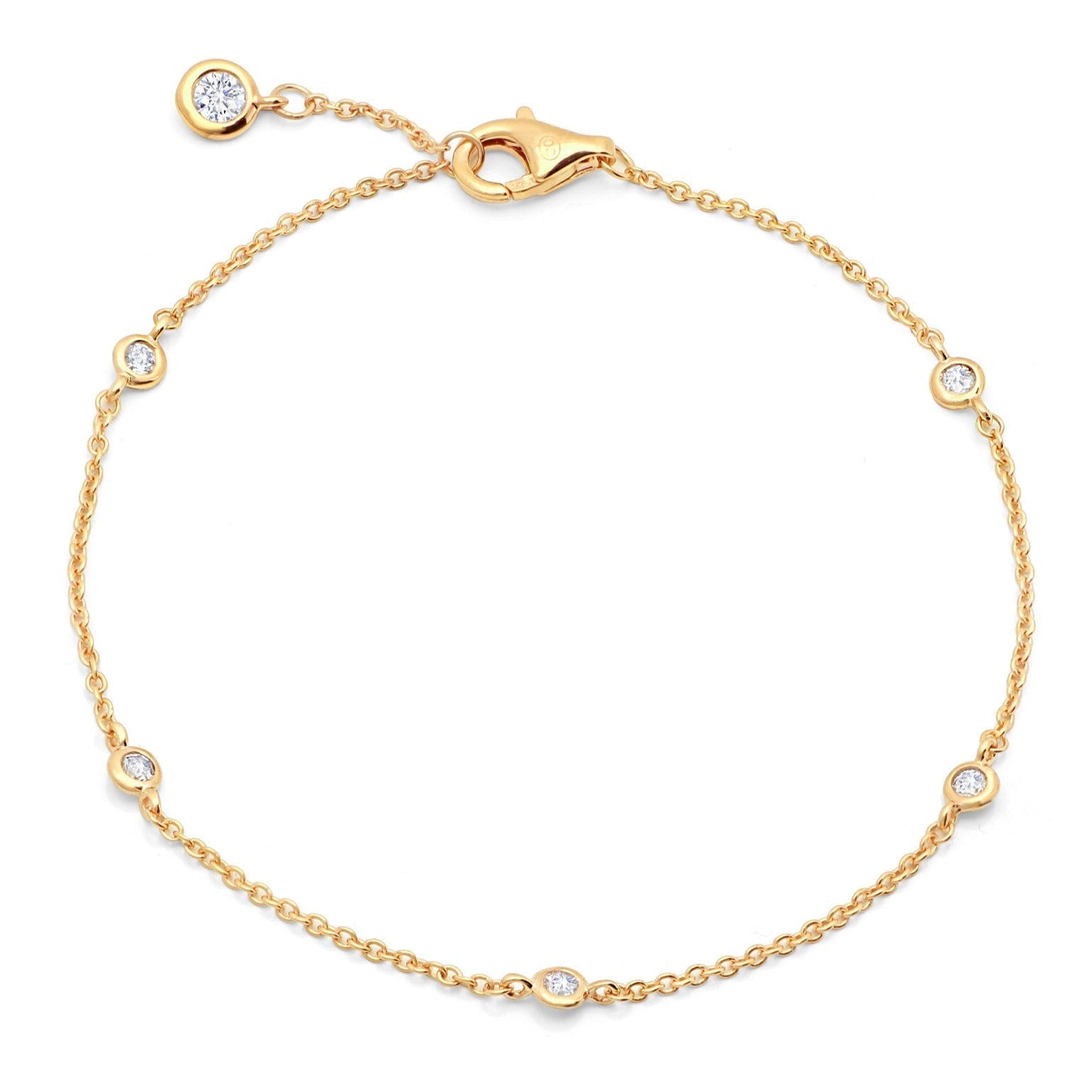 CRISLU Bezel Bracelet Finished in 18kt Yellow Gold - 18kt Yellow Gold - Bonton