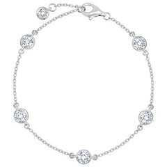 Large Bezel Set Bracelet in Platinum
