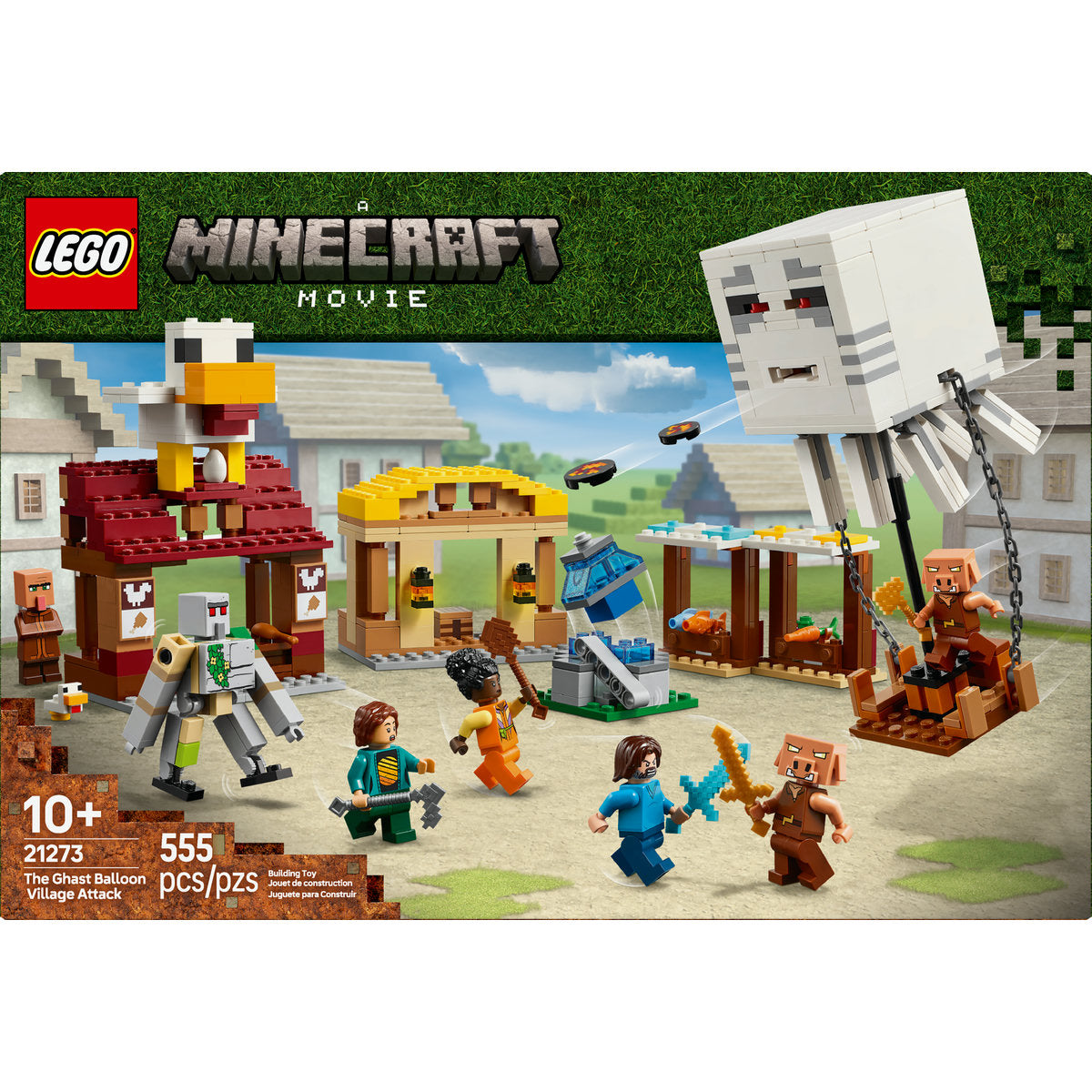  LEGO LEGO® Minecraft® the Ghast Balloon Village Attack, Gamer Gift Toy for Kids 21273 - Minecraft - Bonton
