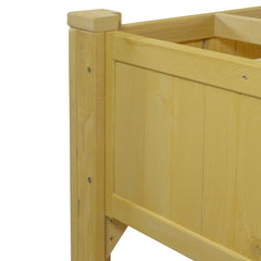 3ft Wooden Raised Garden Bed Planter Box With Shelf