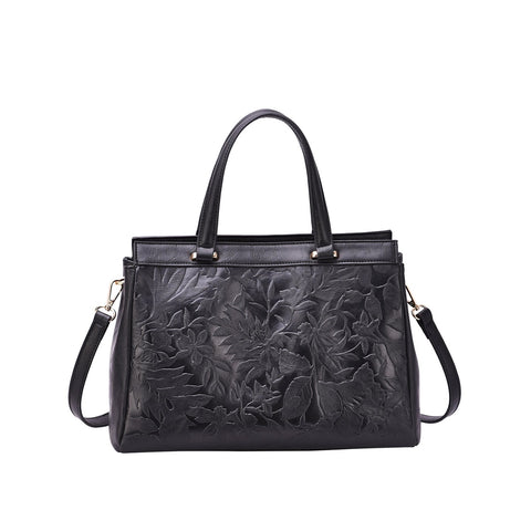 Salome Embossed Floral Satchel