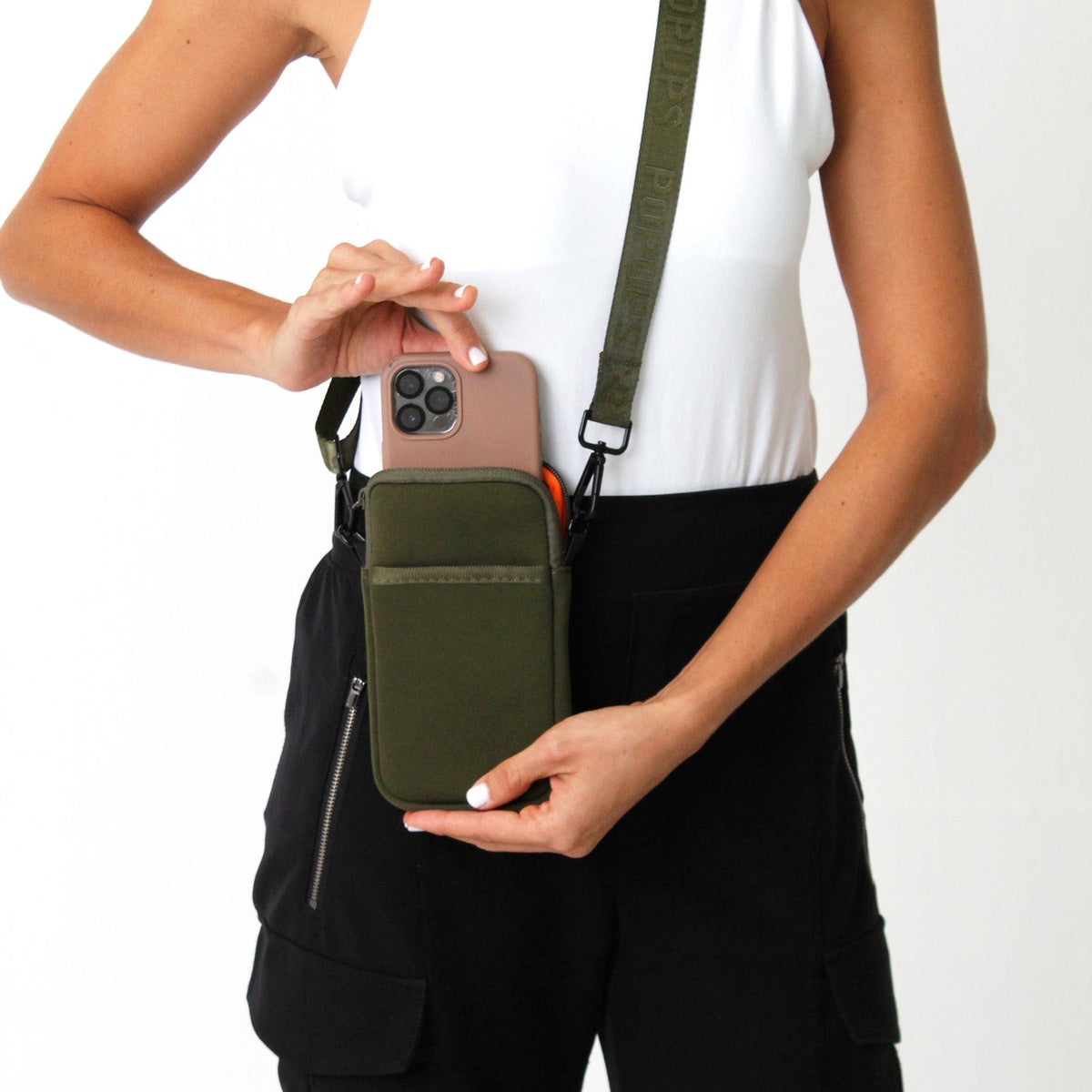  Pop Ups Brand Phone Bag Safari Green - Default Title - Bonton