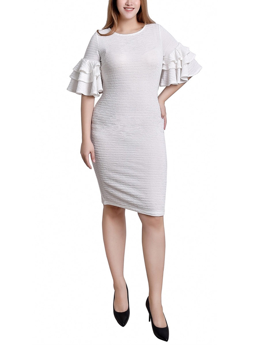  NY Collection Bolero Sleeve Body Con Dress - Blush - Bonton