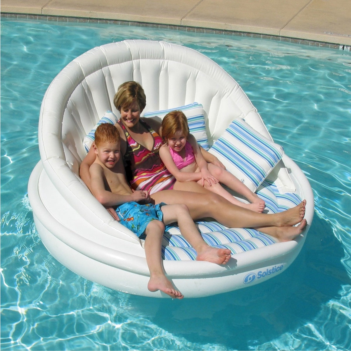  Swim Central Inflatable Striped Floating Swimming Pool Sofa Lounge Raft - 70