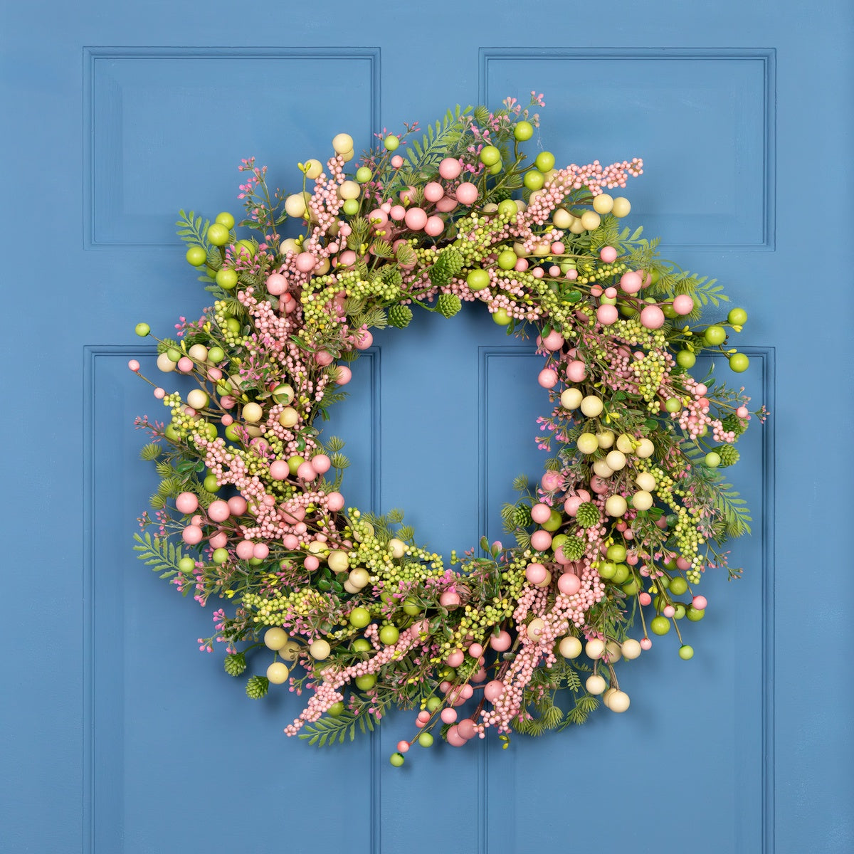  Northlight Berries and Olives Artificial Spring Wreath - 25