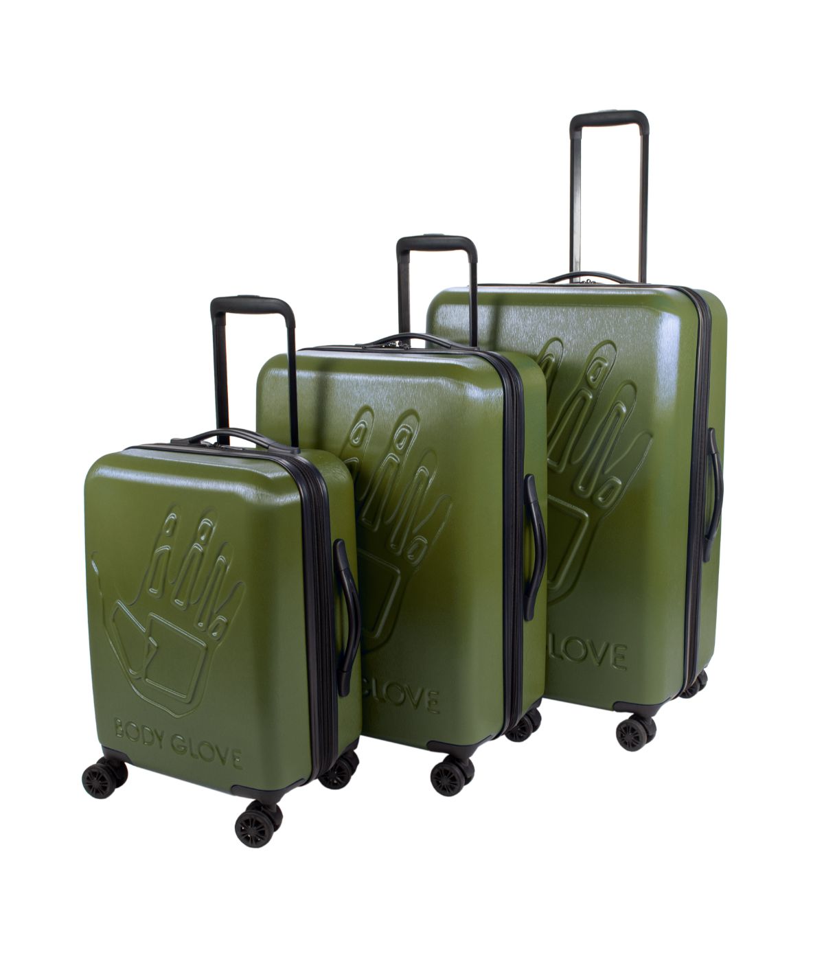  Body Glove Redondo 3-Piece Hardside Spinner Set - Olive Branch - Bonton