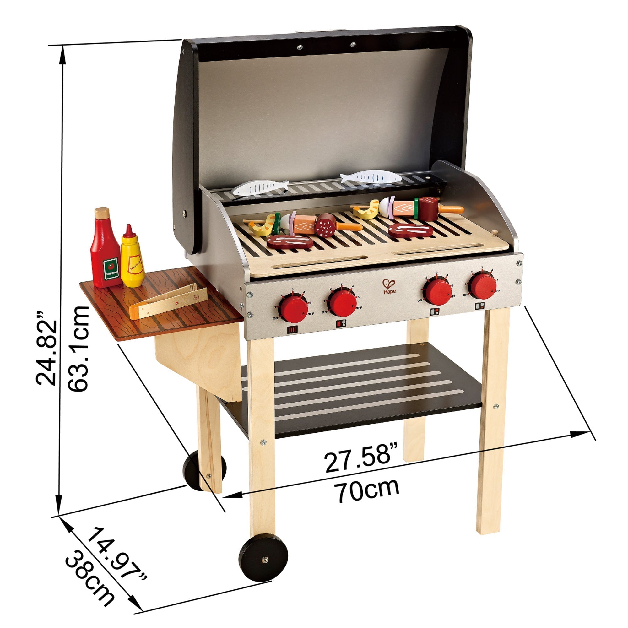  Hape Hape Gourmet Grill Wooden Play Kitchen & Food Accessories - Multi - Bonton