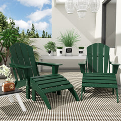 4-Piece Adirondack Conversation Chair with Footrest Ottoman Set