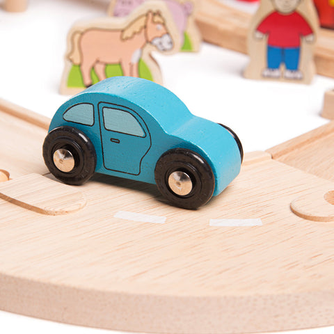 Road & Rail Train Set by Bigjigs Toys US