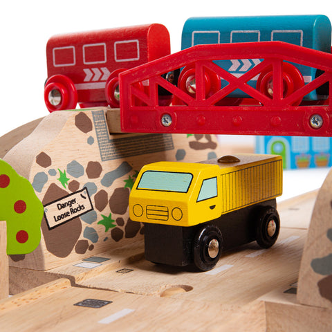 Road & Rail Train Set by Bigjigs Toys US