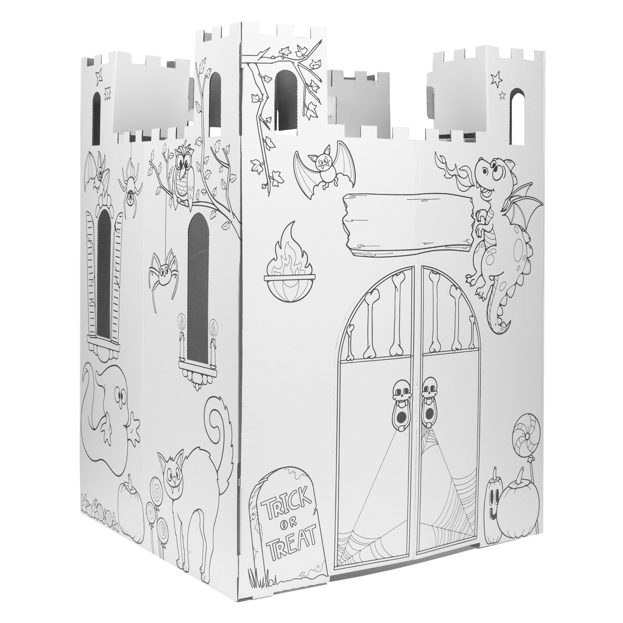  Easy Playhouse Easy Playhouse Haunted Castle- Decorate & Personalize - White - Bonton