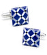  Cufflinks Mother of Pearl Diamond Cufflinks - Blue - Bonton