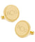 14K Gold Plated Rope Border Round Engravable Cufflinks