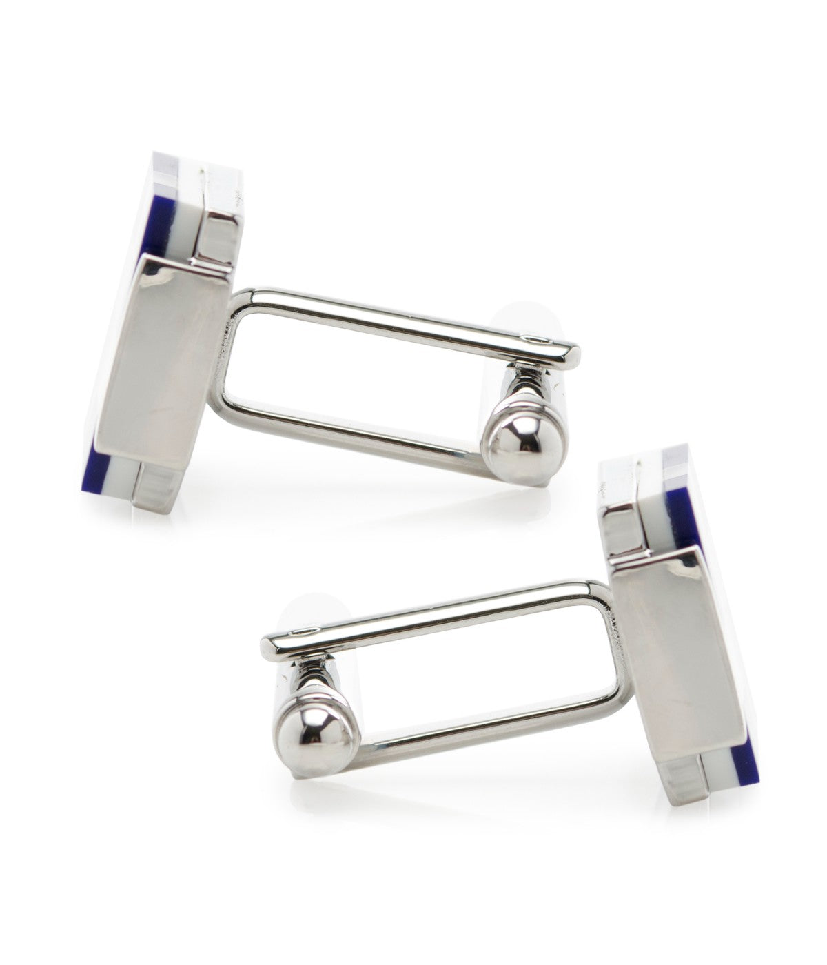  Cufflinks Mother of Pearl and Lapis Blue Windmill Square Cufflinks - Blue - Bonton