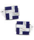  Cufflinks Mother of Pearl and Lapis Blue Windmill Square Cufflinks - Blue - Bonton