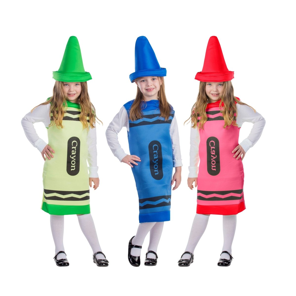  Dress Up America Blue Crayon Costume - Kids by Dress Up America - Large (12-14) - Bonton