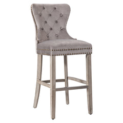 29" Tufted Velvet Bar Stool