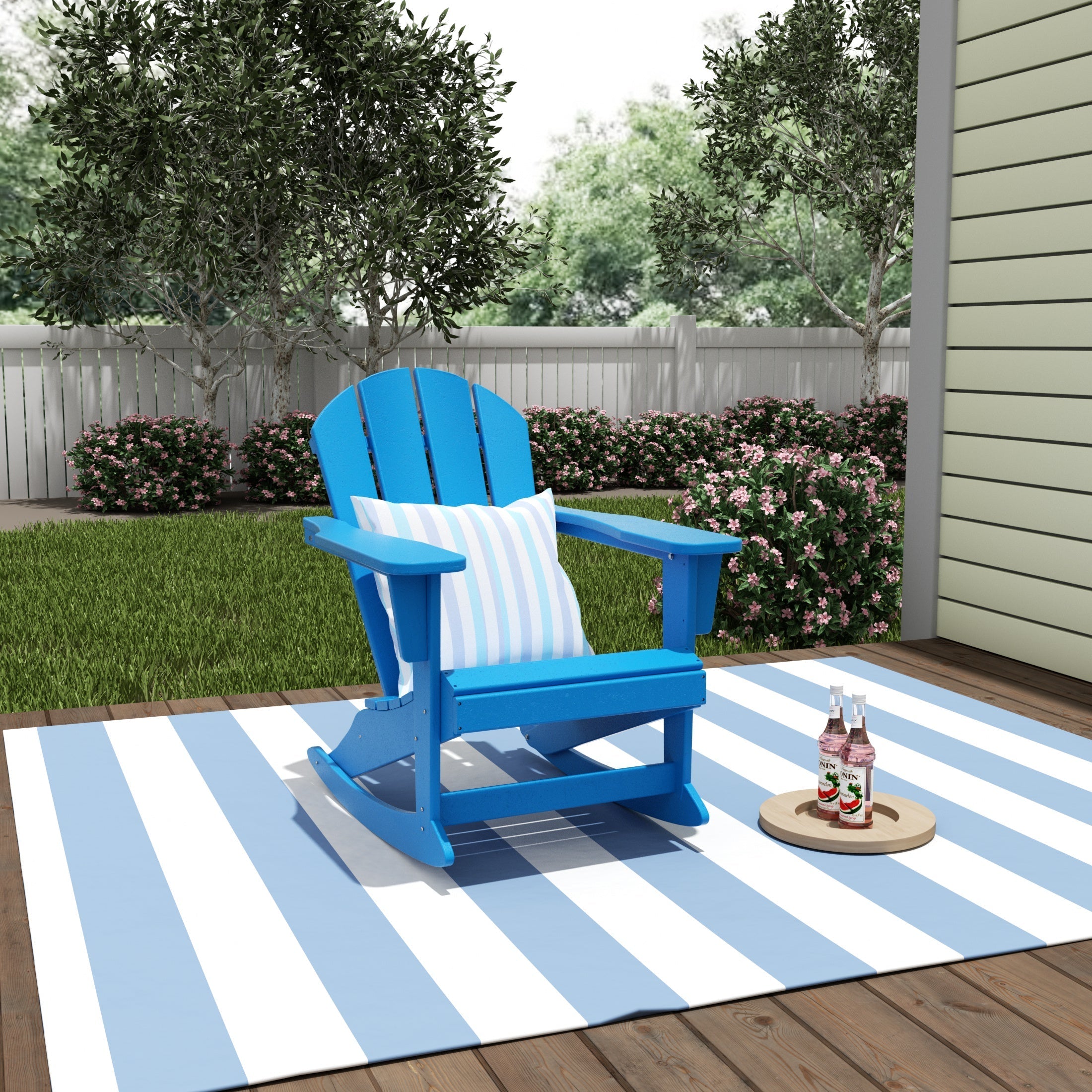  Westin Furniture Classic Porch Outdoor Patio Rocking Adirondack Chair - Turquoise - Bonton