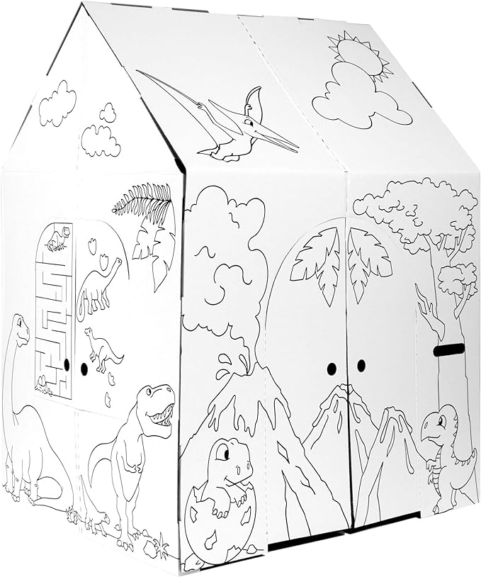 Easy Playhouse Dinosaur House- Decorate & Personalize