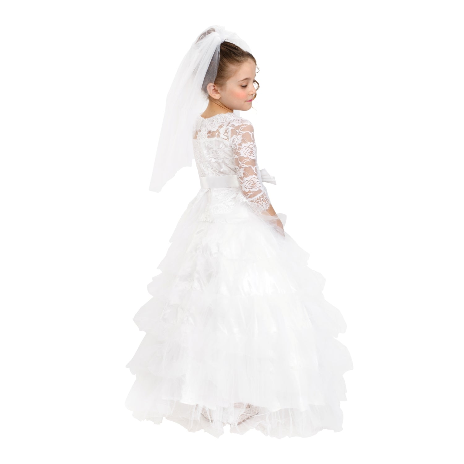 Dress Up America Bridal Dress with Wedding Veil - Kids by Dress Up America - Large (12-14) - Bonton