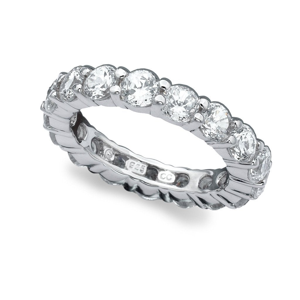  CRISLU Brilliant Round Cut Eternity Band in Platinum - XX - Bonton