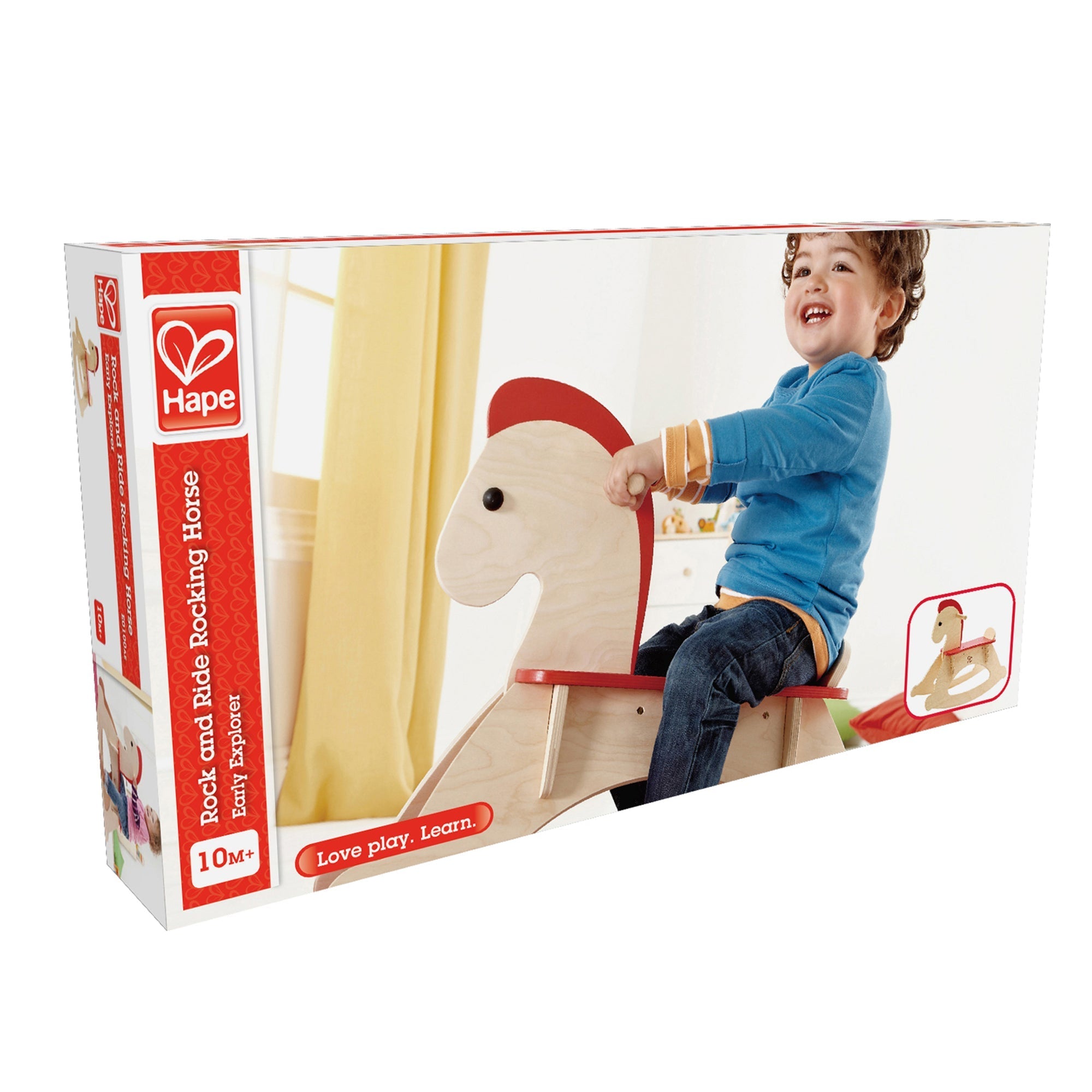  Hape Hape Rock & Ride Wooden Rocking Horse in Beige - Multi - Bonton