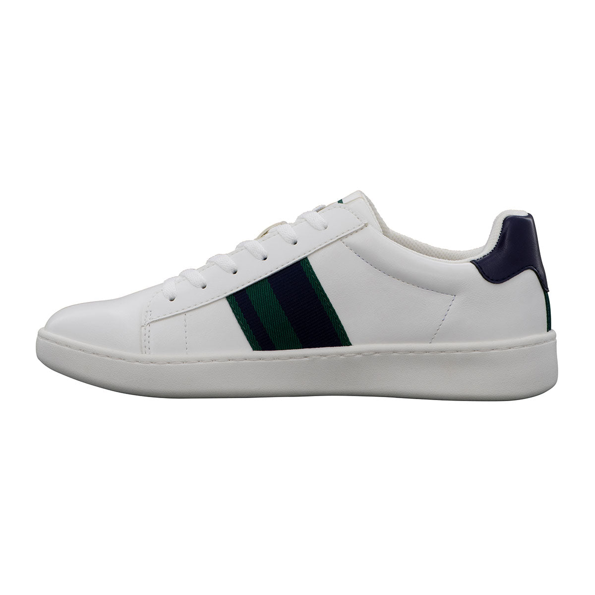  Ben Sherman Hampton Stripe Lace Up Sneaker - White / Navy / Green - Bonton