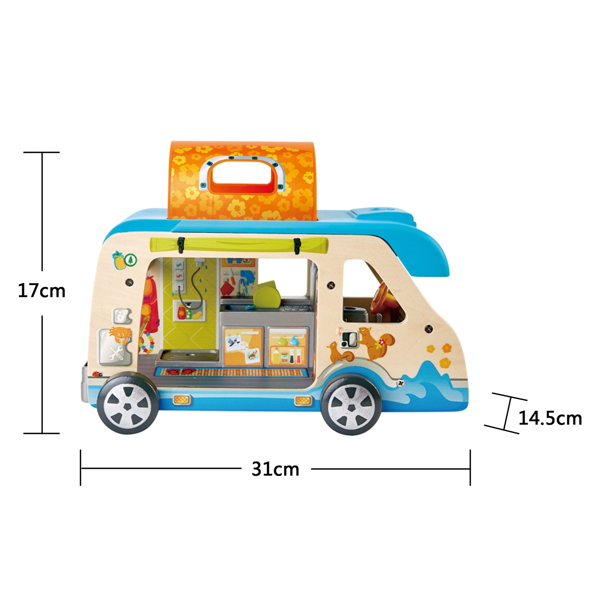  Hape Adventure Camper Van Playset W/ Action Figures & Accessories - Multi - Bonton