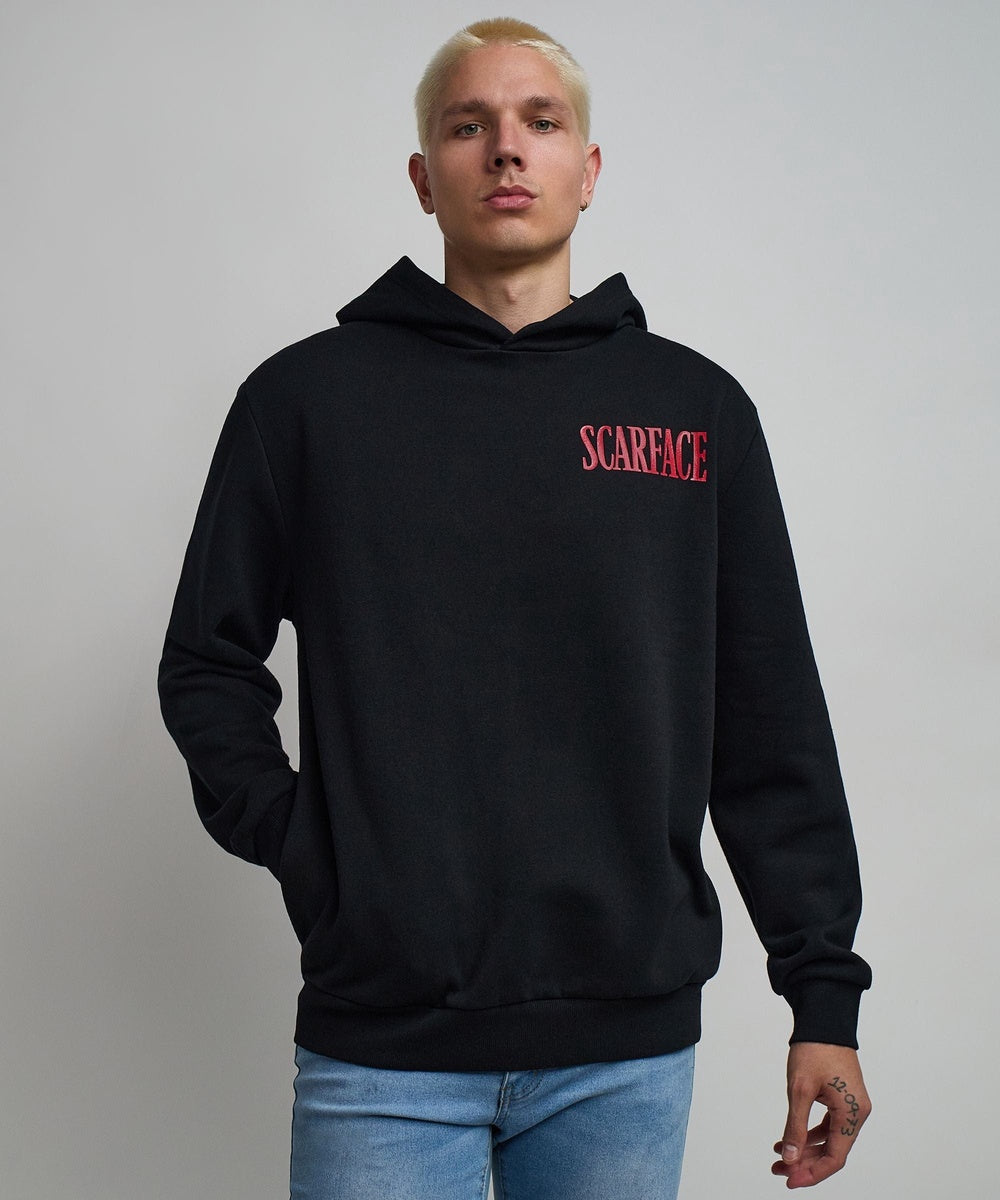  Reason Clothing Scarface Sugar Print Classic Hoodie - Black - BLACK - Bonton