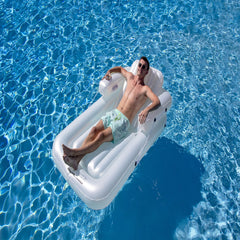 Inflatable Water Sports Kickback Adjustable Lounger Raft - 74" - Light Blue  -