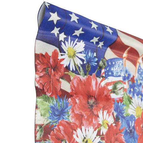 Stars and Stripes Patriotic Flower Bouquets Outdoor Flag - 28" X 40"