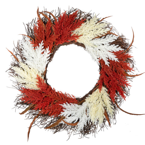Fall Harvest Mixed Heather Artificial Grapevine Wreath - 24" - Unlit