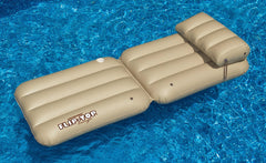 88" Inflatable Beige Adjustable Flip-Top Swimming Pool Lounger Raft