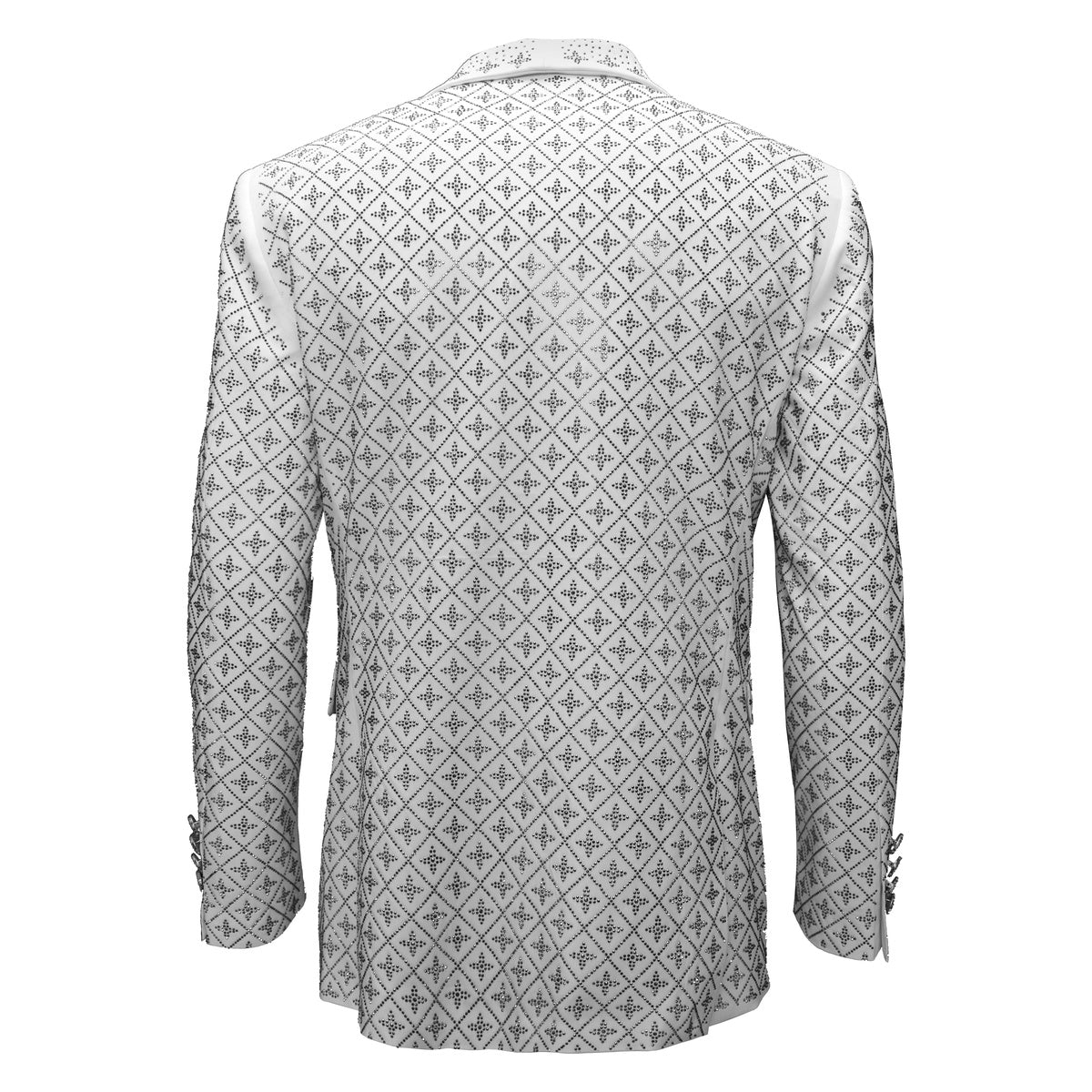  Barocco Elegant Blazer With Sparkling Embellishments WHITE/SILVER - WHITE/SILVER - Bonton