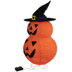 34" Jack-O-Lanterns in Witch's Hat Outdoor Halloween Decoration