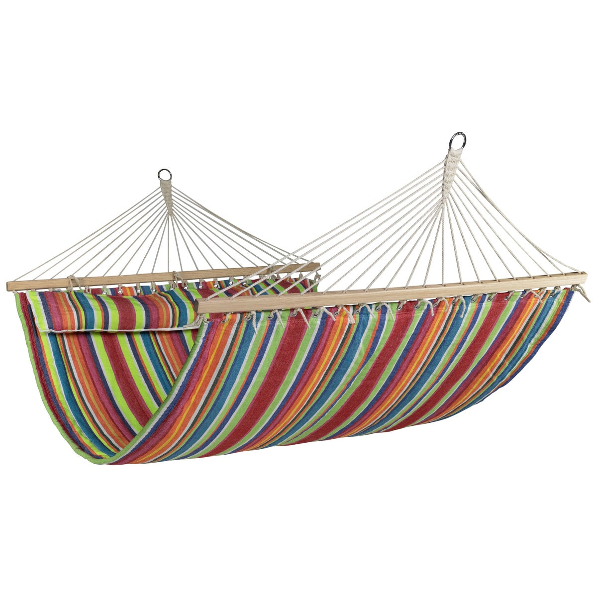  Northlight Striped Macrame Quilted Two Person Double Hammock With Pillow - 9' X 55