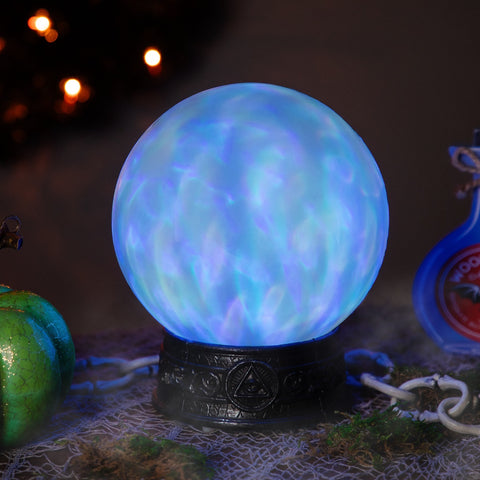 8" LED Lighted Mystical Crystal Ball With Sound Halloween Decoration