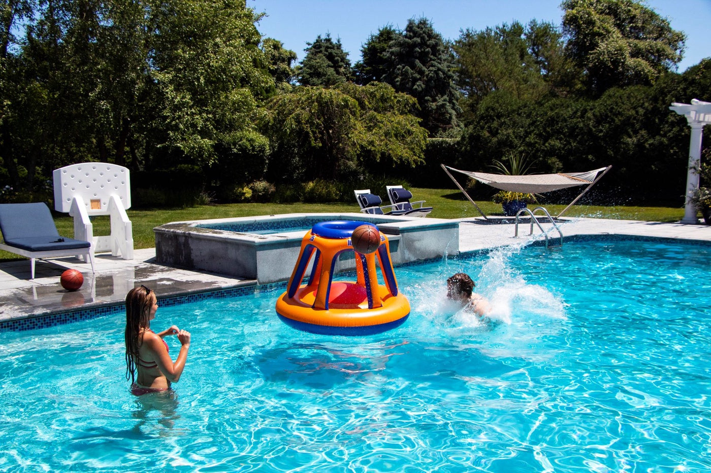  Swim Central Inflatable Giant Shootball Floating Swimming Pool Game - 48