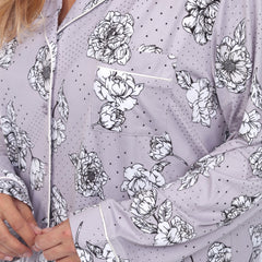 Plus Size Long Sleeve Floral Pajama Set