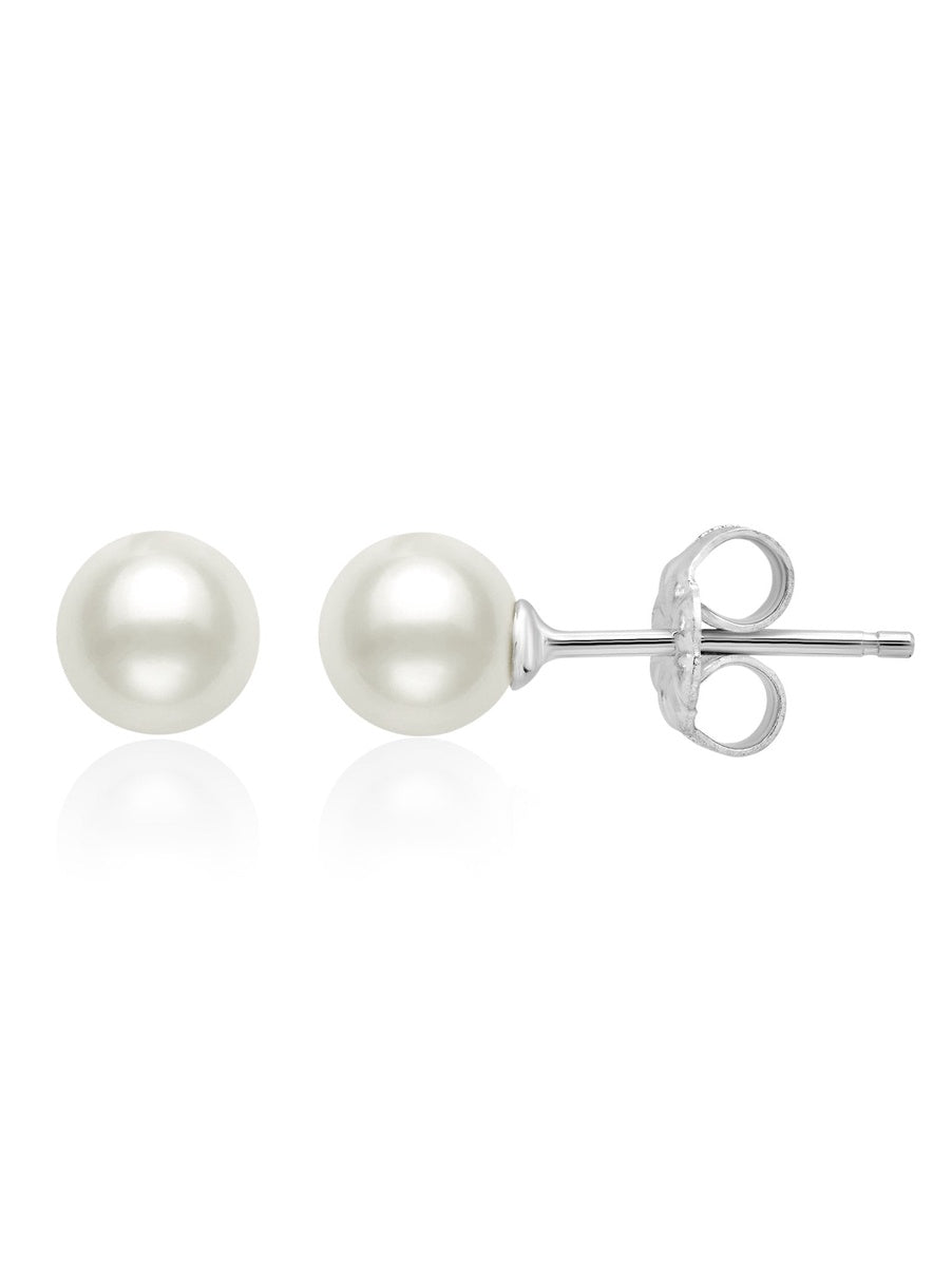  CRISLU Pearl Earrings in Platinum - Pure Platinum - Bonton