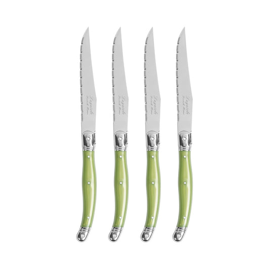 Set of 4 Laguiole Steak Knives, Spring Green
