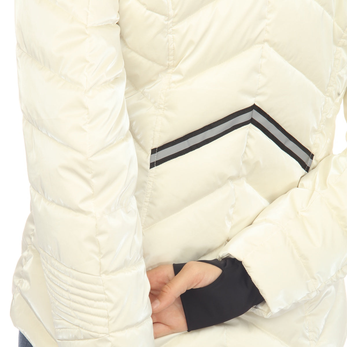  White Mark Women's Midweight Quilted Contrast With Thumbholes Hooded Jacket - Small - Bonton