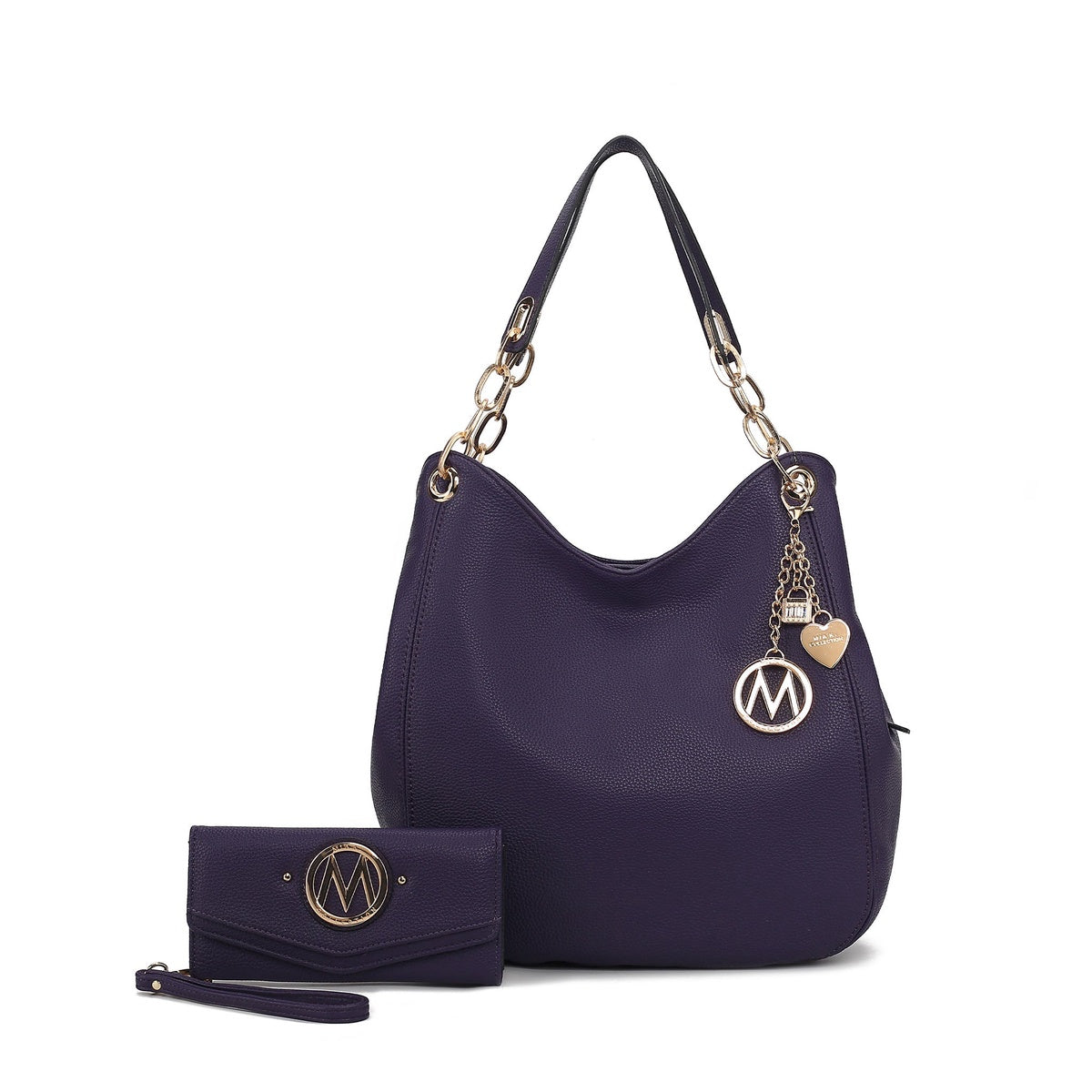  MKF Collection Ashley Hobo Bag and Wallet Set - Cognac Brown - Bonton