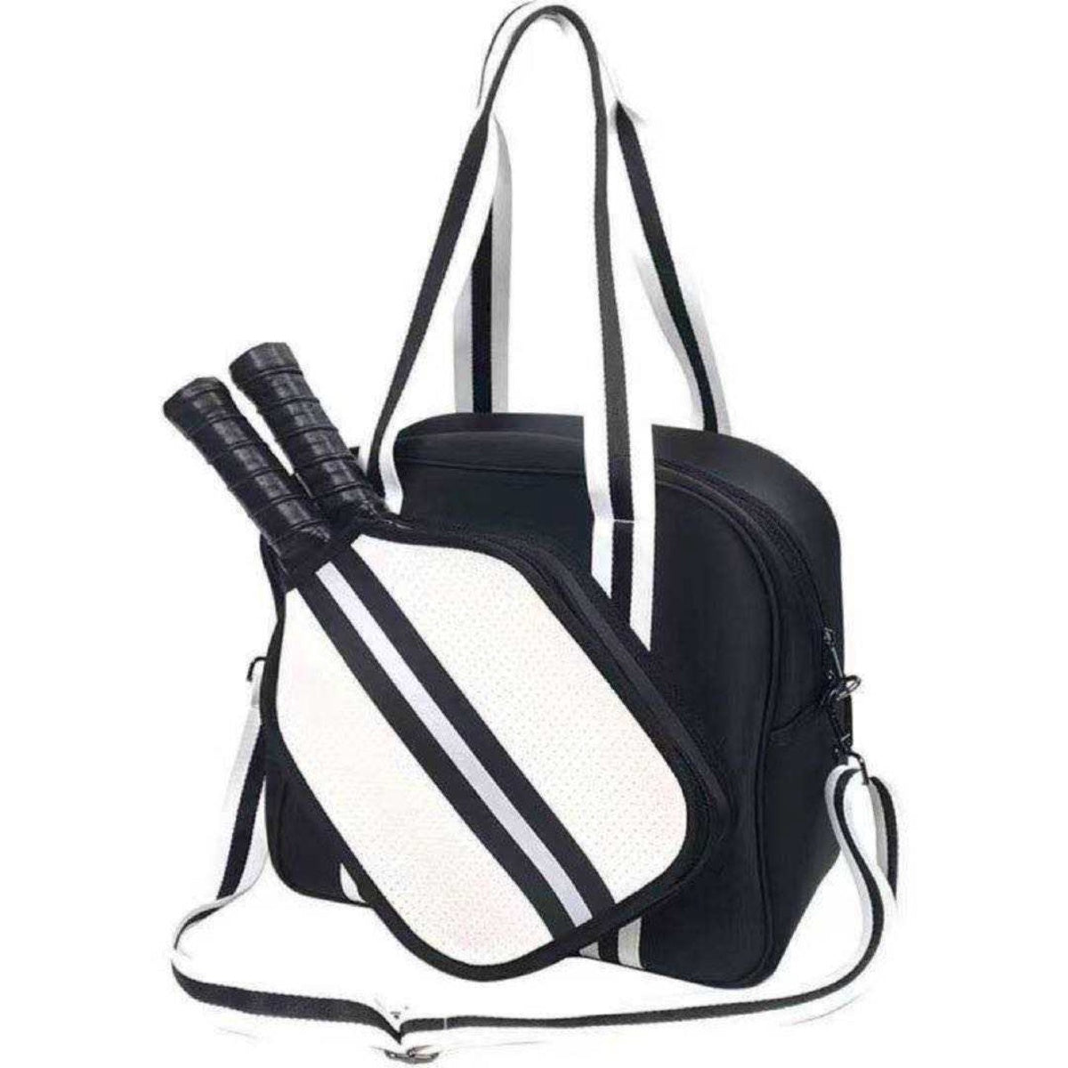  Lemonbella Non Volley Neoprene Pickle Ball Tote - Banger Black/White - Bonton