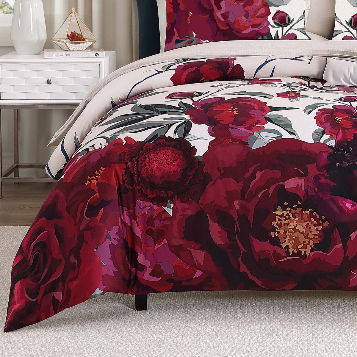  Bebejan Bebejan Zinnia 3 Piece Reversible Comforter Set - QUEEN - Bonton