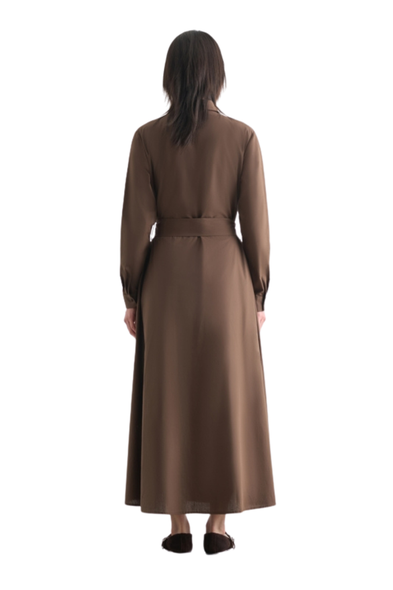  Mizalle Premium Cotton Poplin Dress - Dress - Brown - Bonton