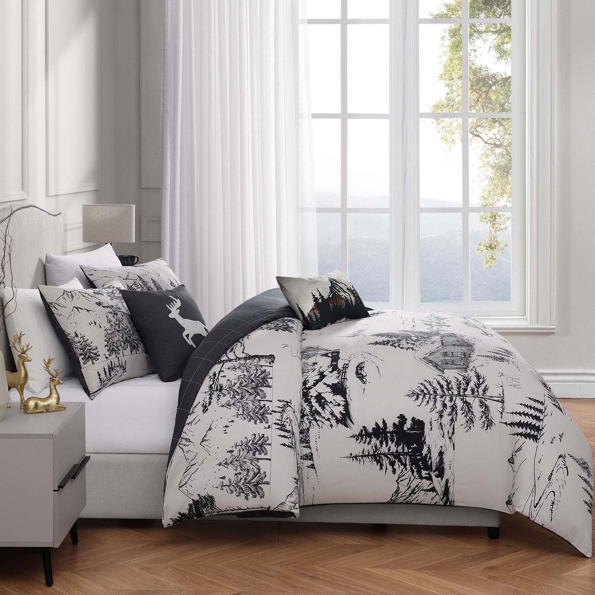  Bebejan Bebejan Rocky Mountains 5 Piece Reversible Comforter Set - QUEEN - Bonton